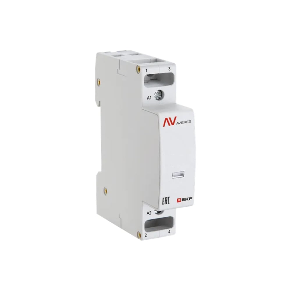 Контактор модульный EKF КМ 20А, 2NО, 230VAC, 1 модуль AVERES km-av-1-20 ...