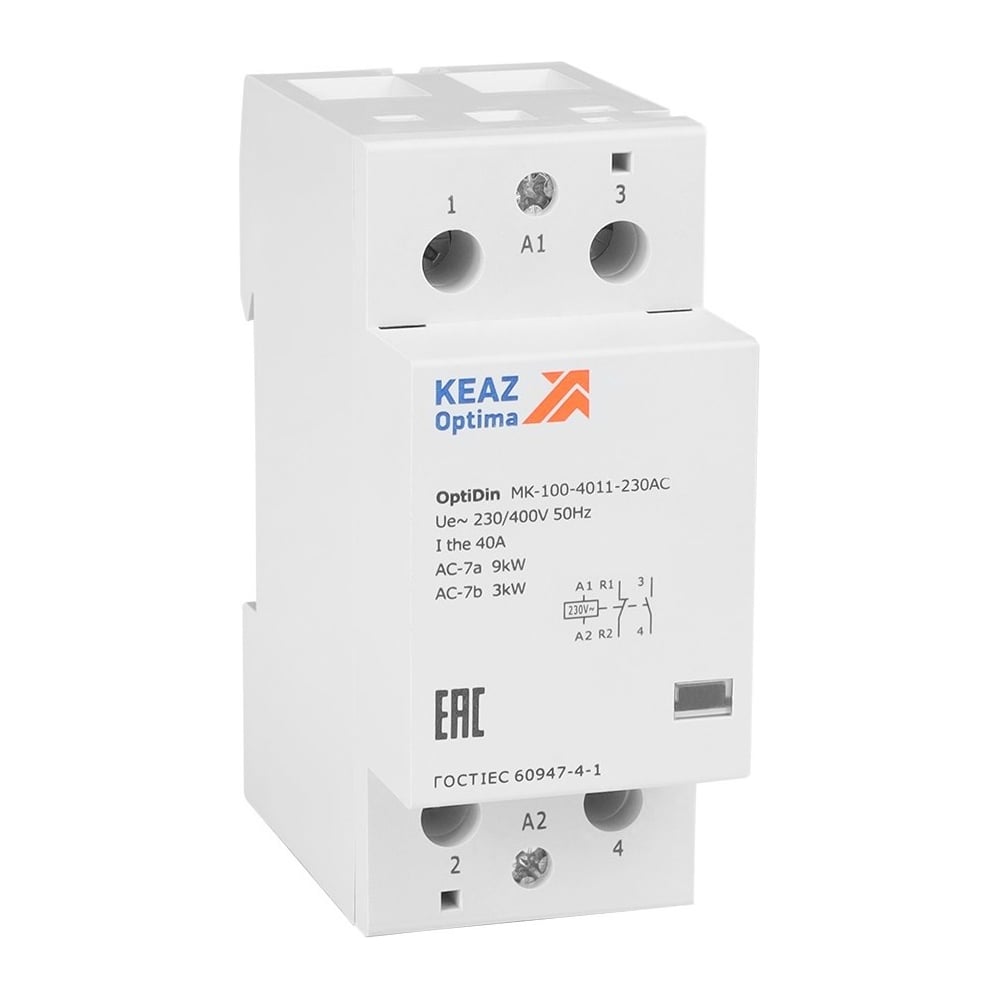 Контактор модульный КЭАЗ OptiDin MK-100-4020-230AC (L) 6 шт 343732 ...