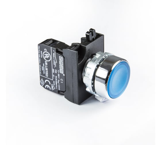 Нажимная кнопка Emas круглая синяя CM101DM 1