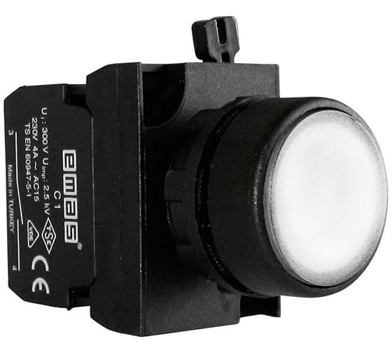 Кнопка с подсветкой-светодиод Emas белая CP150DB 1
