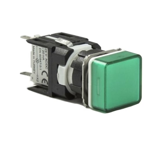 Сигнальная арматура Emas 16 мм, квадратная 12-24 AC/DC зелёная D090KXY