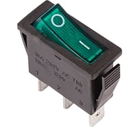 Выключатель клавишный REXANT 250V 15А (3с) ON-OFF зеленый с подсветкой (RWB-404, SC-791, IRS-101-1C) 36-2213