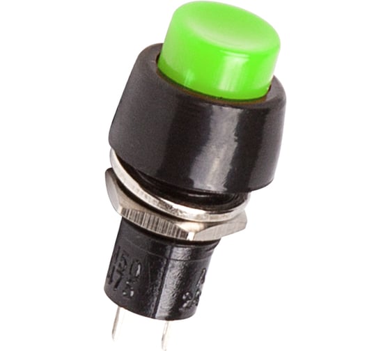 Выключатель-кнопка REXANT 250V 2А (2с) ON-OFF зеленая Micro (PBS-20А) 36-3073