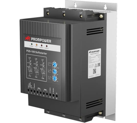 Устройство плавного пуска Prompower P2S-100-4-37-B-B, напряжение 400B, мощность 37 кВт, 75А P2S100437BB