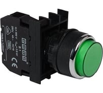 Выступающая кнопка Emas зеленая 2НЗ B202HY