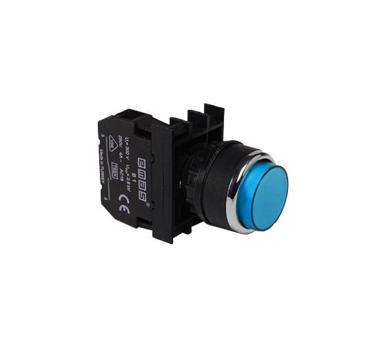 Выступающая кнопка Emas синяя 1НЗ B200HM 1