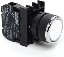 Кнопка с блоком подсветки Emas белая B232DB