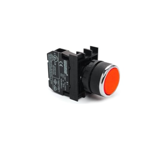 Кнопка с блоком подсветки Emas красная B131DK 1