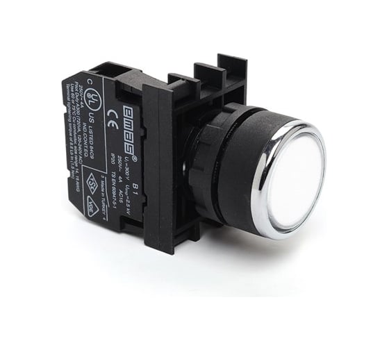 Кнопка с блоком подсветки Emas белая B131DB