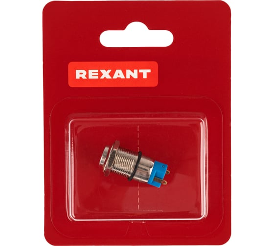 Антивандальная кнопка REXANT d12 Б/Фикс (2с), OFF-(ON), выпуклая (A12-B2) 06-0339-A