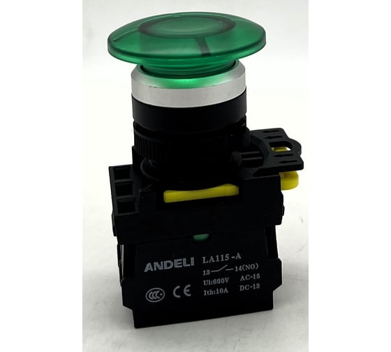 Кнопка ANDELI LA115-A5-10MD/11 белый 1НО AC220V (LED) ADL10-350