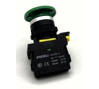 Кнопка ANDELI LA115-A5-10M/13 Грибок зеленый 1НО IP65 ADL10-346