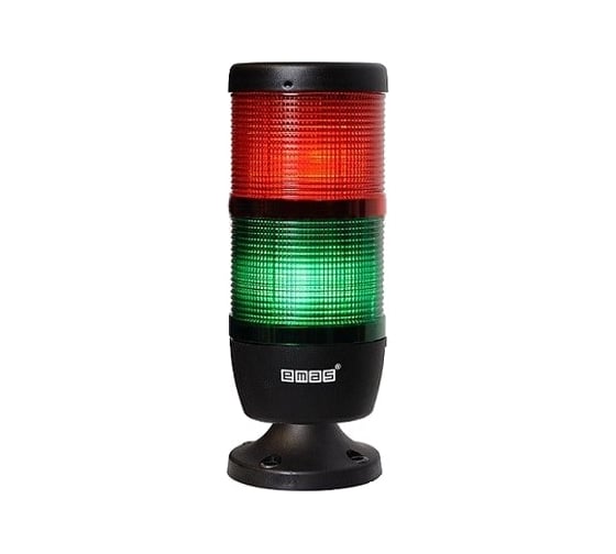 Сигнальная колонна Emas 70 мм, красная, зеленая 220 В, светодиод LED IK72L220XM02 1