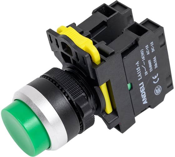 Кнопка ANDELI LA115-A5-11GN/3 зеленый 1НО+1НЗ ADL10-252 1