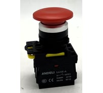 Кнопка ANDELI LA115-A5-11M/14 Грибок красный 1НО+1НЗ ADL10-349