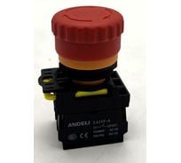 Кнопка ANDELI LA115-A5-11ZT/14 Грибок красный 1НО+1НЗ ADL10-355
