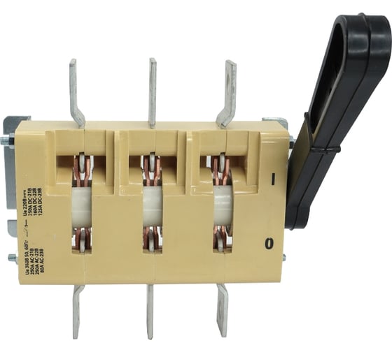 Выключатель-разъединитель Электротехник ВР32-35 А 30220-00 УХЛ3, 250А, несъёмная боковая рукоятка, 3-х полюсный на одно направление, IP00, ET276976 1