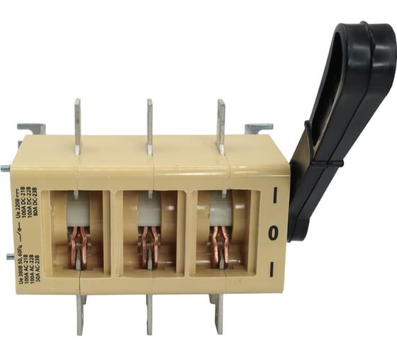 Выключатель-разъединитель Электротехник ВР32-31 А 70220-00 УХЛ3, 100А, несъёмная боковая рукоятка, 3-х полюсный на два направления, IP00, ET029216 1