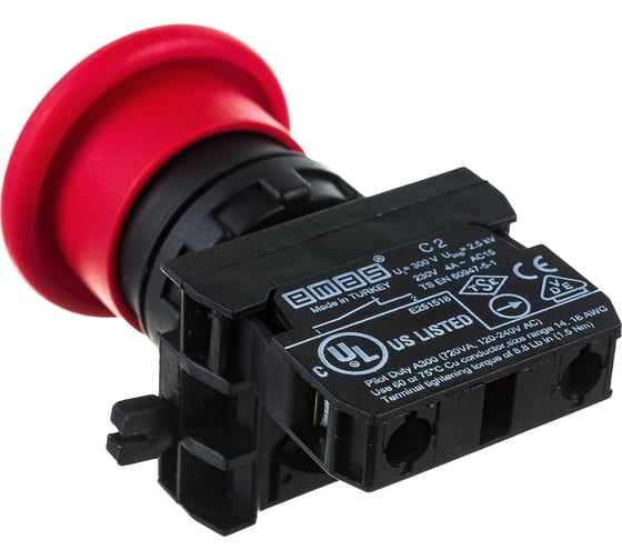 Кнопка Emas Грибок без фиксации красная CP200MK