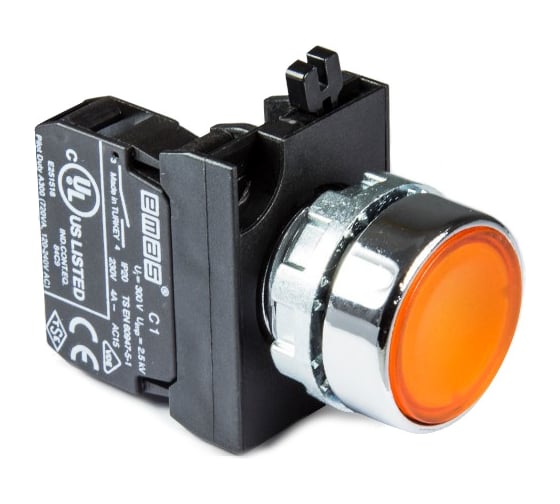 Кнопка с подсветкой-светодиод Emas желтая CM280DS