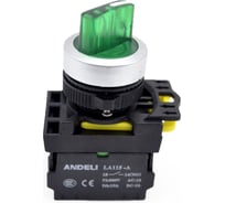 Переключатель ANDELI LA115-A5-11XD/213 зеленый 1НО+1НЗ AC/DC24V (LED) ADL10-223