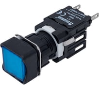 Нажимная возвратная кнопка Emas квадратная, синяя 1НО D100KDM