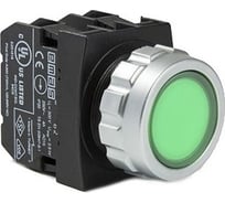 Нажимная кнопка Emas серии H, установочный 30 мм, 1НЗ, зелёная H200DY