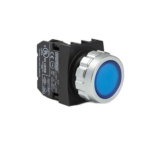 Нажимная кнопка Emas серии H, установочный 30 мм, 1НЗ, синяя H200DM 1