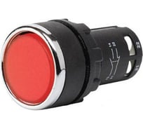 Нажимная кнопка Emas моноблочная красная 22 мм, IP 40, 1НЗ+1НЗ MB202DK