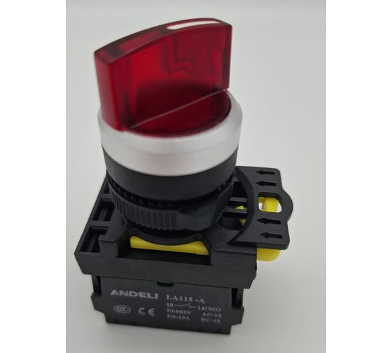 Переключатель ANDELI LA115-A5-20XD/314 красный AC220V (LED) 2НО ADL10-244