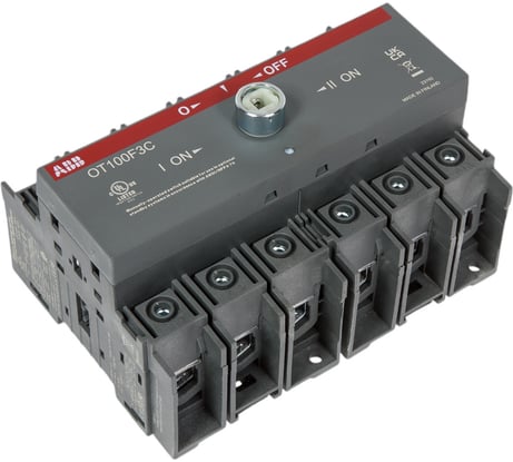 Реверсивный рубильник ABB OT100F3C до 100А, 3-полюсный 1SCA105008R1001