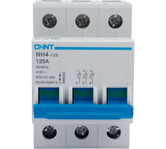 Выключатель нагрузки CHINT, NH4 3P 125A 398034