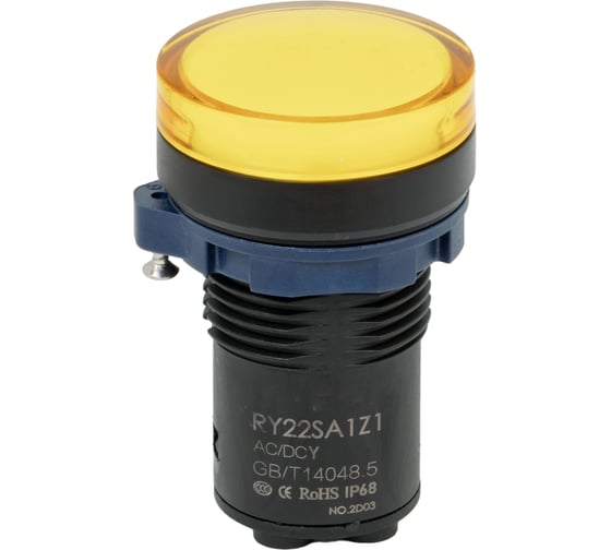 Световой индикатор CONTA желтый рассеиватель 220V DC, пластик, 22 мм TA22SA1Z1-P/CY220V/PC 00-00011494