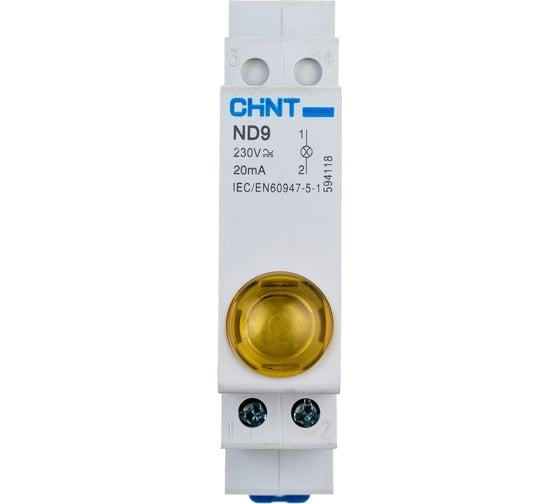 Индикатор CHINT ND9-1/y желтый, AC/DC 230В LED 594118