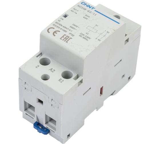 Модульный контактор CHINT NCH8-63/11 63A 1НЗ+1НО AC 220/230В 50Гц 256095