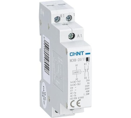 Модульный контактор CHINT NCH8-20/11 20A 1НЗ+1НО AC 220/230В 50Гц 256052