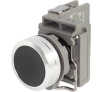 Кнопка CONTA комплект 3 предмета, кнопка матовая, черная, металл, с держателем, 1NC TA22SA-PF-B-A/ZZ/NC 00-00012583