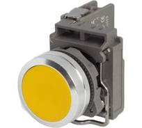 Кнопка CONTA комплект 3 предмета, кнопка матовая, желтая, металл, с держателем, 1NO TA22SA-PF-Y-A/ZZ/NO 00-00012584