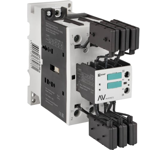 Контактор для конденсатора EKF КМЭК 40 кВАр 230В 1NО AVERES ctrk-s-58-40-230-av