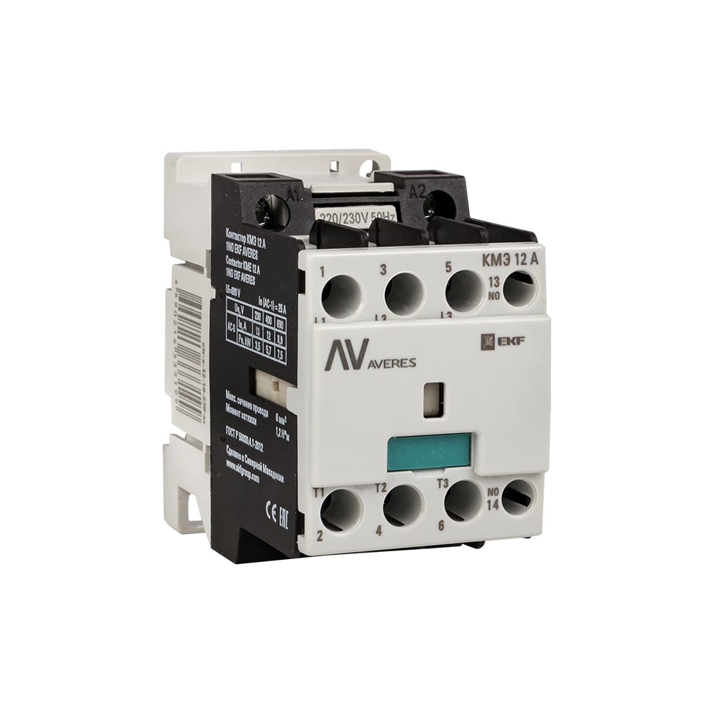 Контактор EKF КМЭ 12А 1NO 230В АС AVERES ctr-s-12-10-230-av - выгодная ...