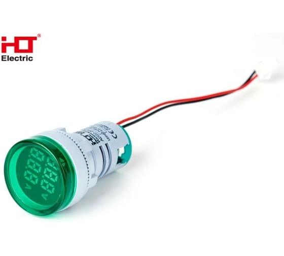 Индикатор значения тока и напряжения HLT AD-22 (LED) d22мм зеленый IP54 085-06-260 1