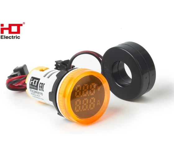 Индикатор значения тока и напряжения HLT AD-22 (LED) d22мм желтый IP54 085-06-261 1