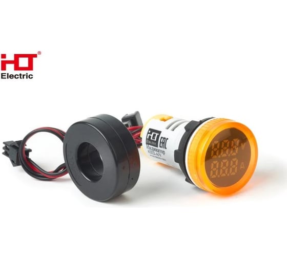 Индикатор значения тока и напряжения HLT AD-22 (LED) d22мм желтый IP54 085-06-261