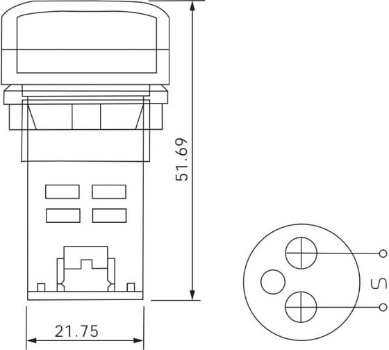 Индикатор тока HLT AD-22 (LED) d22мм зеленый IP54 085-06-257
