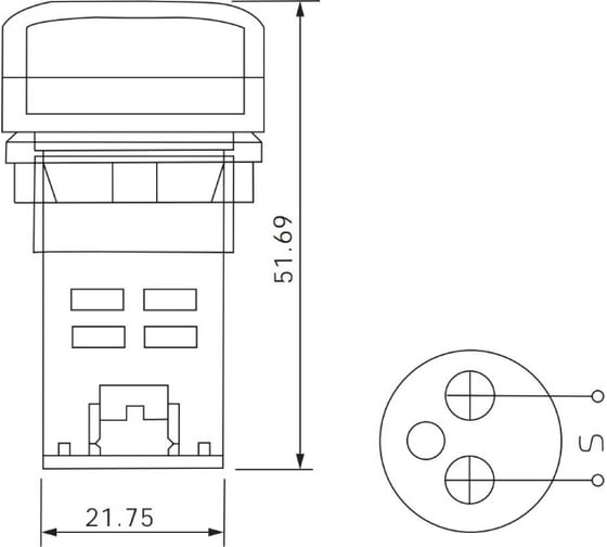 Индикатор тока HLT AD-22 (LED) d22мм красный IP54 085-06-256