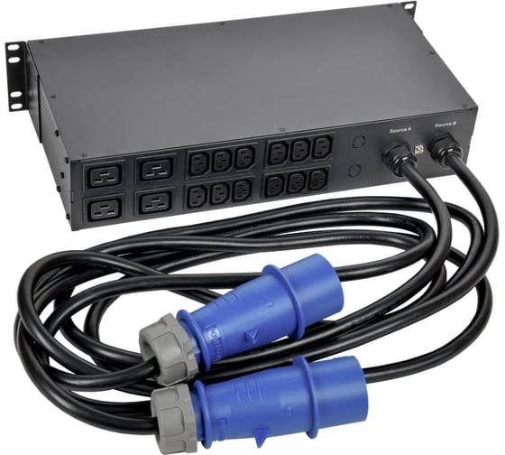 Переключатель автоматический ITK ATS 19 2U 32А с разъемами ATS-32-2U-1