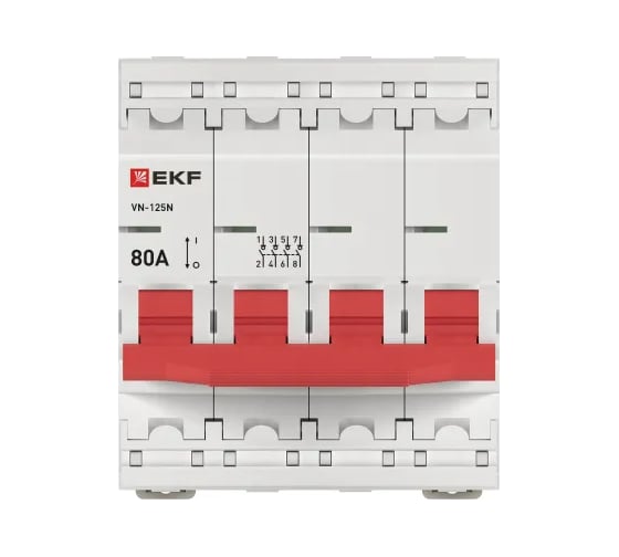 Выключатель нагрузки EKF ВН-125N 4Р 80А PROXIMA S1254080
