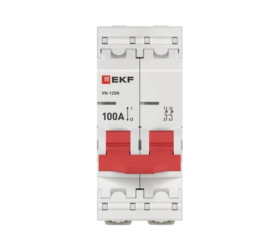 Выключатель нагрузки EKF ВН-125N 2Р 100А PROXIMA S1252100
