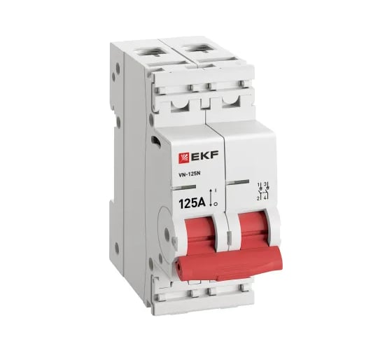 Выключатель нагрузки EKF ВН-125N 2Р 125А PROXIMA S1252125