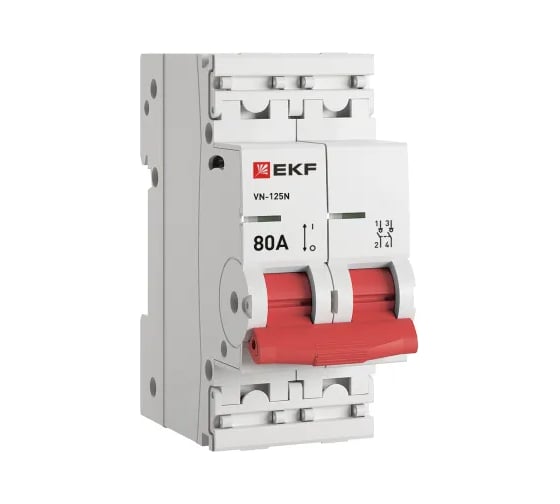 Выключатель нагрузки EKF ВН-125N 2Р 80А PROXIMA S1252080
